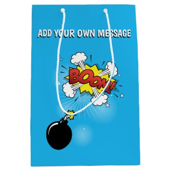 Comic Book Super Hero Birthday Boom Bomb Medium Gift Bag by Popcornparty at Zazzle