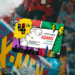 Comic Book Superhero 4th Birthday Invitation