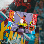 Comic Book Superhero 5th Boys Birthday Invitation