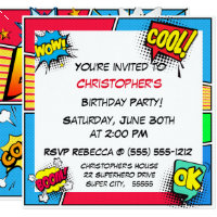 superheroes party invites
