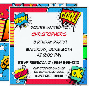 Comic Birthday Invitations 10