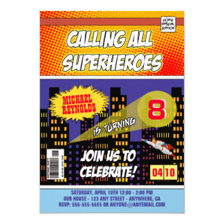 superhero birthday invite