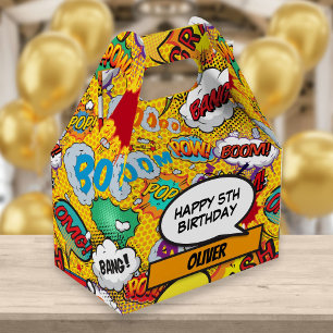Comic Book Superhero Birthday Party Favor Box