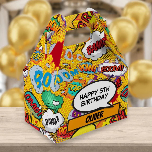 Comic Book Superhero Birthday Party Favor Box Zazzle
