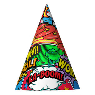 Comic Book Superhero Birthday Party Party Hat
