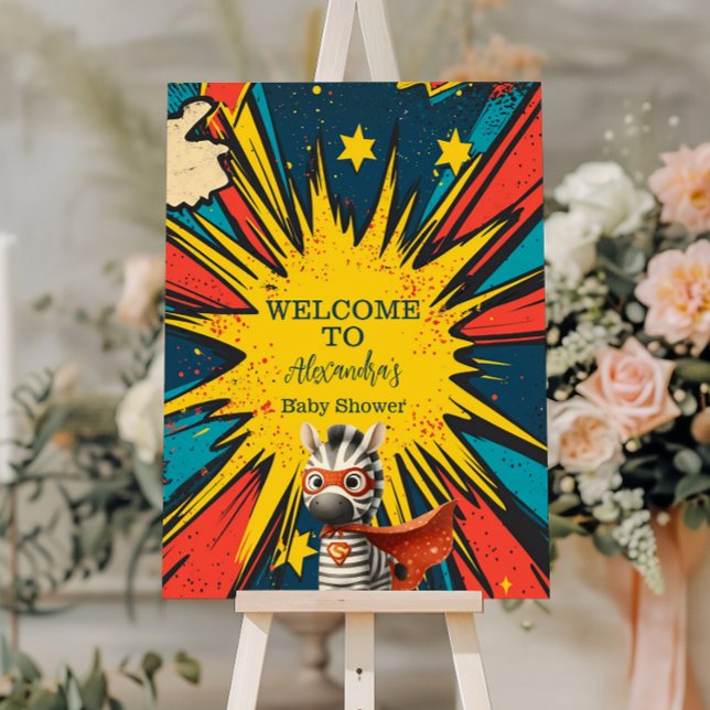 Comic Book Superhero Boy Baby Shower Foam Board (Creator Uploaded)