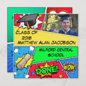 Comic Book Superhero Graduation Invitation (Front/Back)