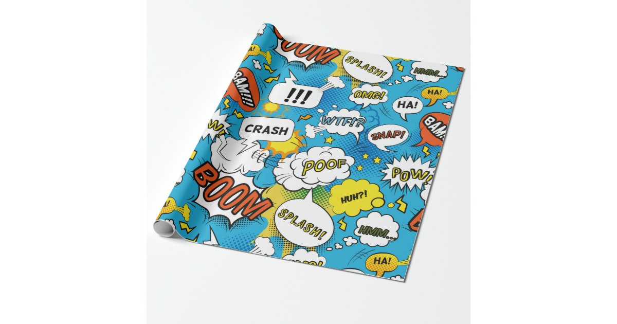 Comic wrapping paper clearance
