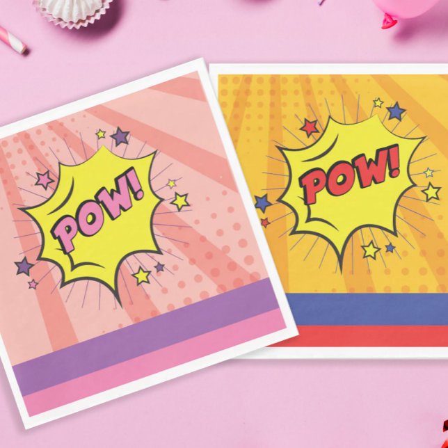 Comic Book Superhero Unique Boy's Birthday Napkins (Creator Uploaded)