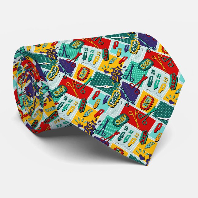 Comic Book Surgery! Neck Tie (Rolled)