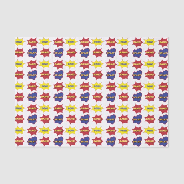 Comic Book Text Bubbles Pattern Tissue Paper (Front)