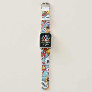 Comic Book Text & Word Bubbles Apple Watch Band