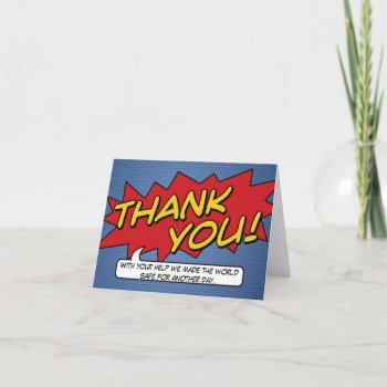Comic Book Thank You Card by wrkdesigns at Zazzle