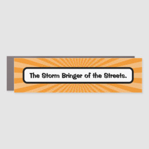 Comic book The storm bringer of the streets funny  Car Magnet