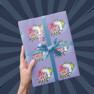 Comic book theme OMG funny Wrapping Paper