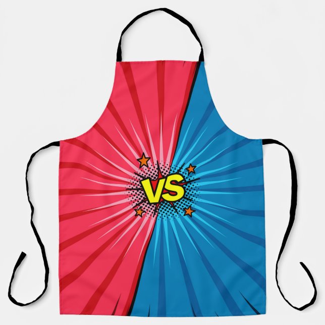 Comic book versus background, classic pop-art styl apron (Front)