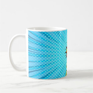 Comic book versus background, classic pop-art styl coffee mug