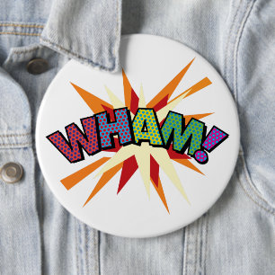 Comic Book WHAM Modern Fun Colorful Button