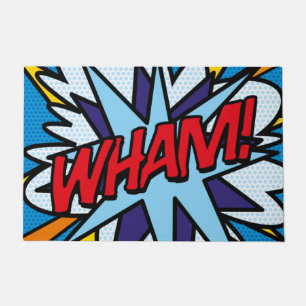 Comic Book WHAM Trendy Fun Modern Typographic Doormat