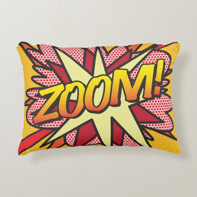 Comic Book ZOOM! accent pillow cushion (Front)