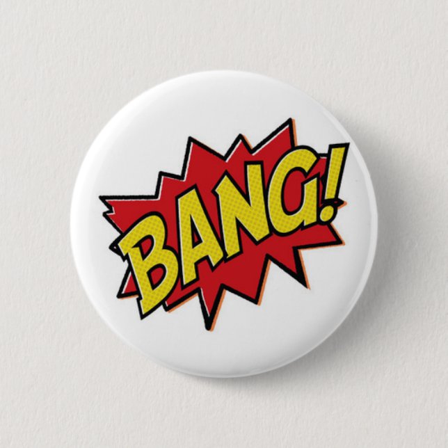 Comic Books Superhero Bang Button (Front)