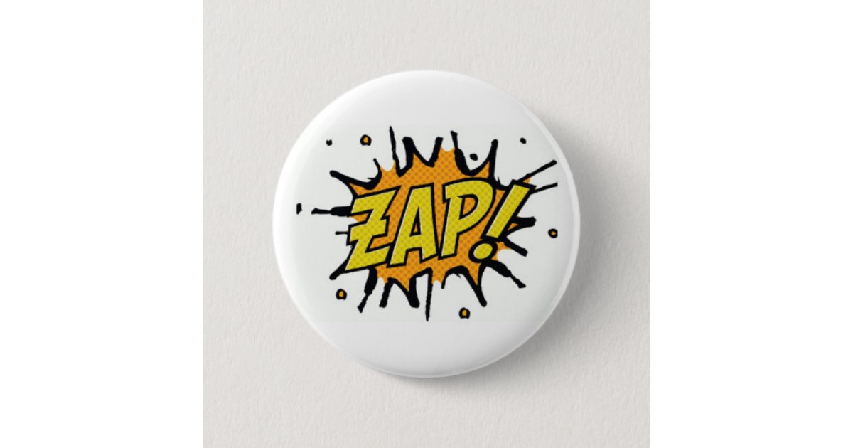 Zap Button Comic Books Superhero Zap Button | Zazzle