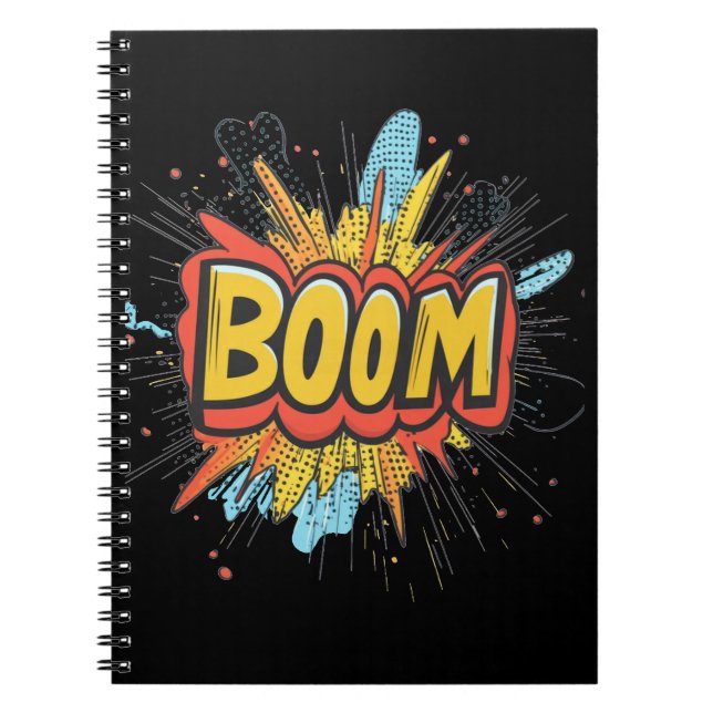  Comic boom graphics colors word. Notebook (Front)