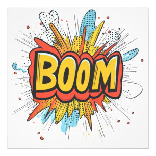  Comic boom graphics colors word. Photo Print