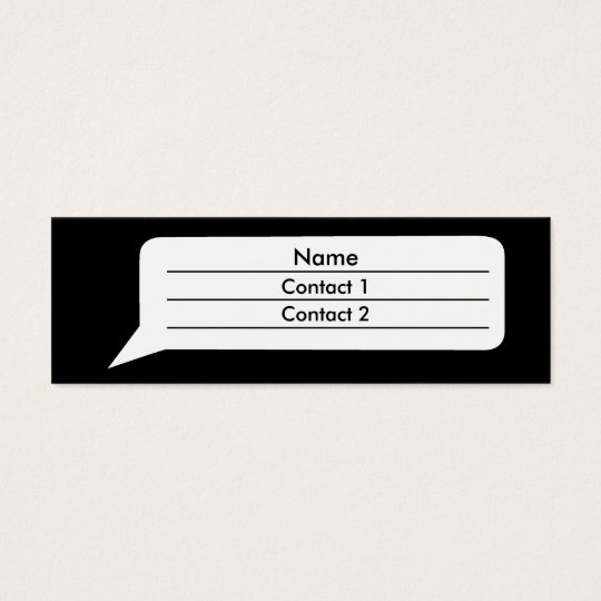 Comic Bubble Mini Business Card