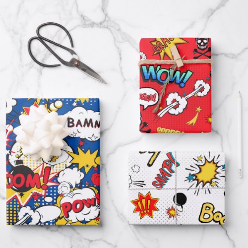 Comic Bubbles  Wrapping Paper Sheets