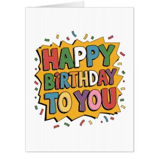Comic Burst Happy Birthday Card