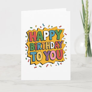 Comic Burst Happy Birthday Card