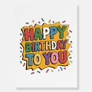 Comic Burst Happy Birthday Foam Board