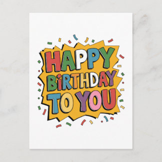 Comic Burst Happy Birthday Holiday Postcard