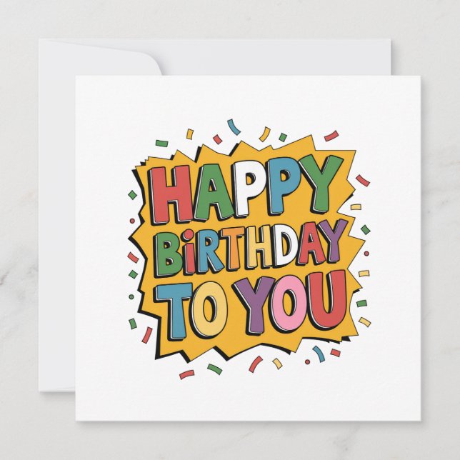Comic Burst Happy Birthday Invitation (Front)
