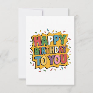 Comic Burst Happy Birthday RSVP Card
