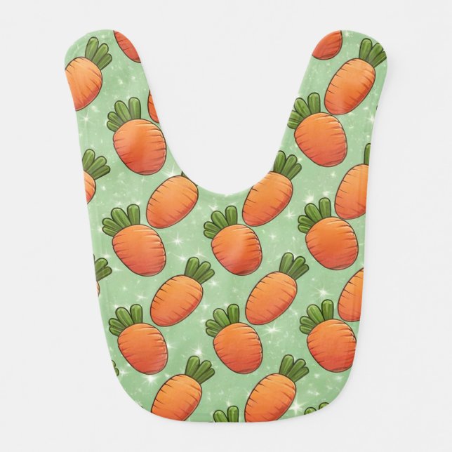 Comic Carrots Baby Bib (Front)