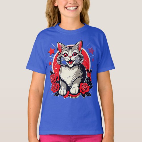Comic Cat Tongue out Classic collection  T_Shirt