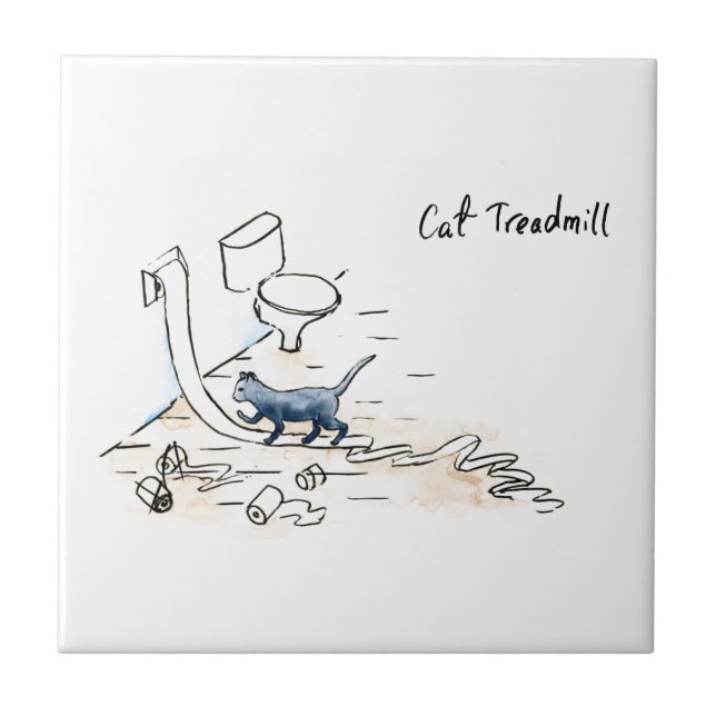 Comic cat treadmill tile (Front)