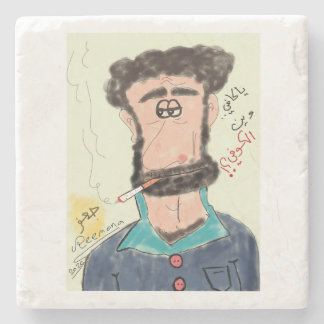 comic character smoking cigarettes' stone coaster
