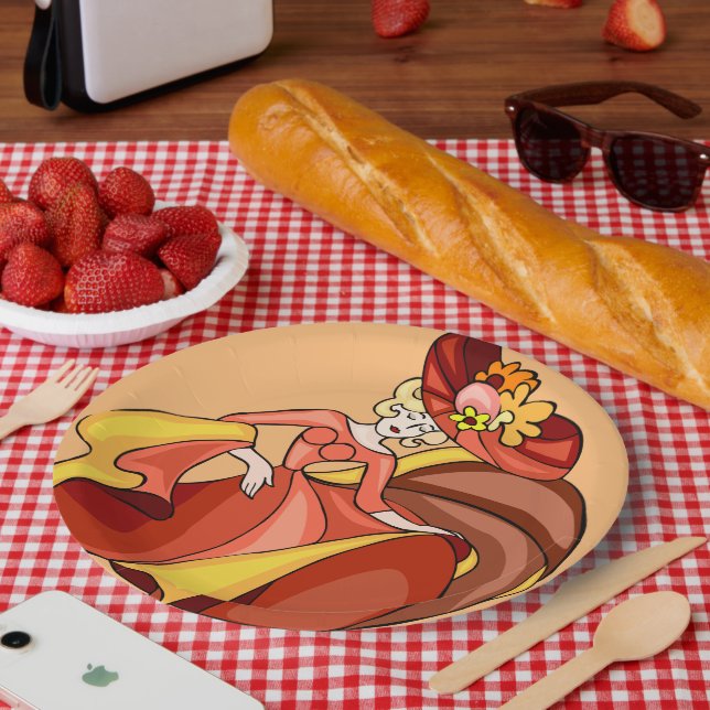 Comic Chic Dancer Character Anniversary  Paper Plates (Picnic)