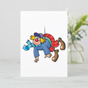 Comic Clown Hanging Upside Down Invitation