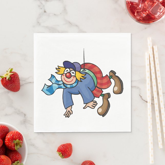 Comic Clown Hanging Upside Down Napkins (Creator Uploaded)