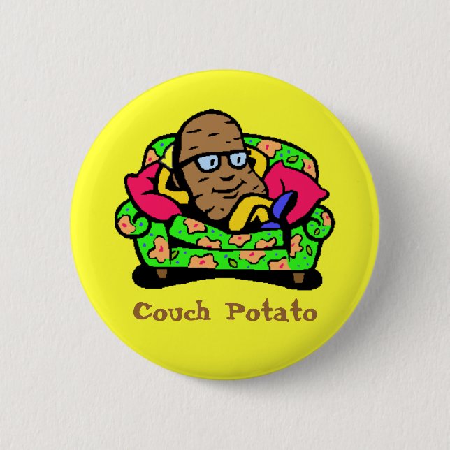 Comic "Couch Potato" Button (Front)
