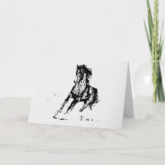 Comic Drawing Horse Card (Front)