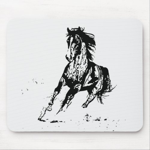 Comic Drawing Horse Mouse Pad