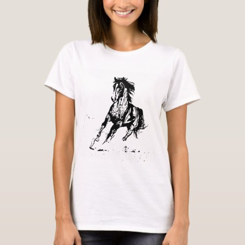 Comic Drawing Horse T_Shirt