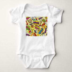 Comic Elements Colorful Pattern Baby Bodysuit