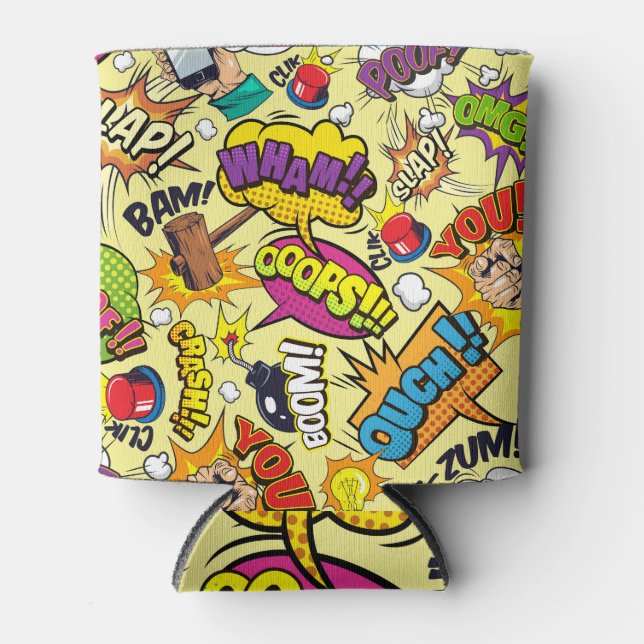Comic Elements Colorful Pattern Can Cooler (Front)