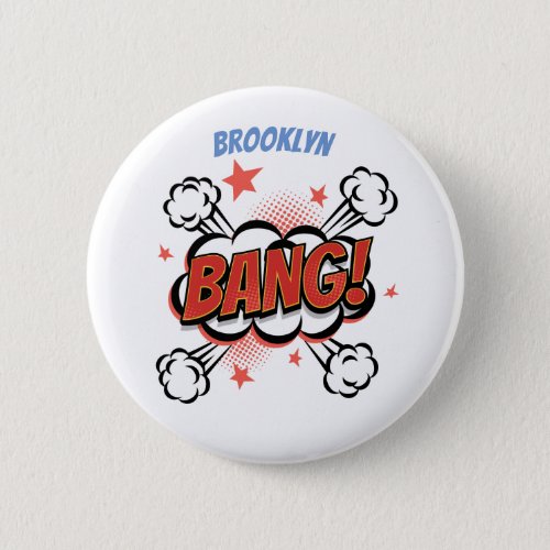 Comic explosion callout typography art button